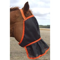 Ecotak Fly Mask/Veil with Skirt/frill nose - orange