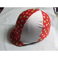 Ecotak Lycra Helmet Cover - Red & White hearts