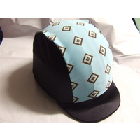 Ecotak Lycra Helmet Cover - Black & Pale Blue pattern