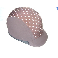 Ecotak Lycra Helmet Cover - Chocolate Polka Dot