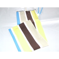 Ecotak Lycra Rugless Tie in Tail Bag - brown yellow blue stripe