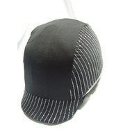Ecotak Lycra Helmet Cover - black & silver stripes