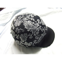 Ecotak Lycra Helmet Cover - Black and white paisley