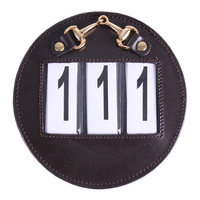 QHP Rickki bridle/saddle pad number holder - brown/gold