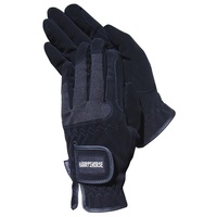 Harry's Horse Black Domy Suede Gloves with Mesh 