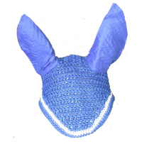Ecotak Crochet Bonnet/Ear Net - Royal Blue & White Full size
