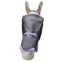 Ecotak Fly Mask/Veil with contoured nose flap Black with Purple Trim 