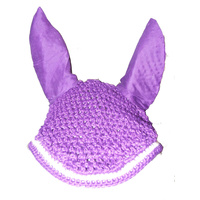Ecotak Crochet Bonnet/Ear Net - Purple & White Full size