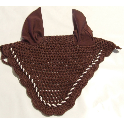 Brown Crochet Ear Bonnet/Ear Net