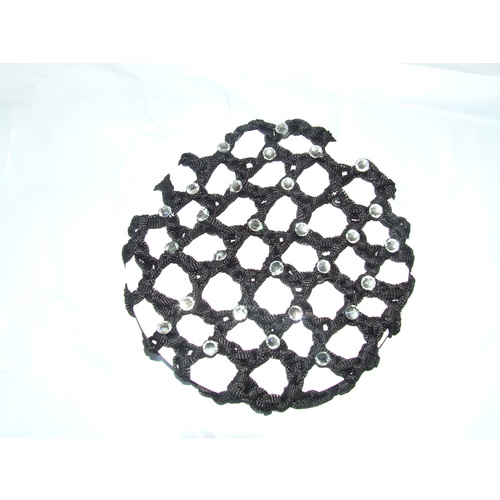 Ecotak Crochet Bun Hair Net with Diamontes - Black