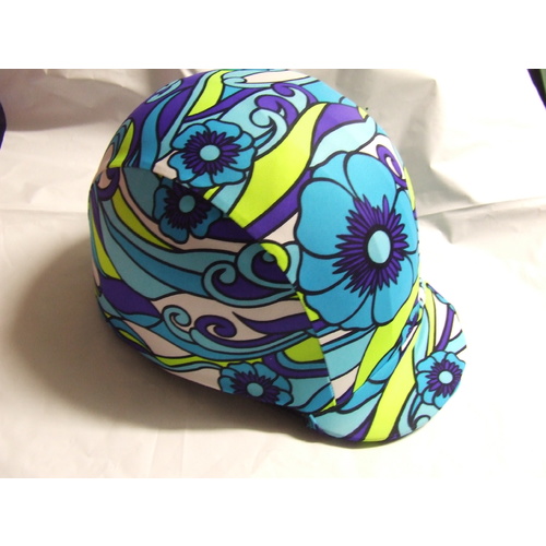 Ecotak Lycra Helmet Cover - Bright Paisly Flowers