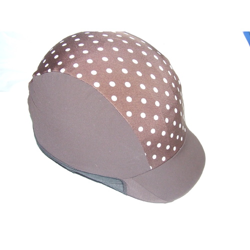 Ecotak Lycra Helmet Cover - Chocolate Polka Dot