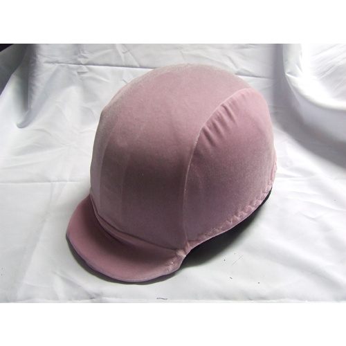 Ecotak Lycra Horse Helmet Cover - pale pink velvet