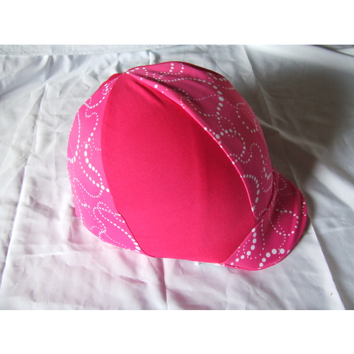 Ecotak Lycra Helmet Cover - pink & swrils