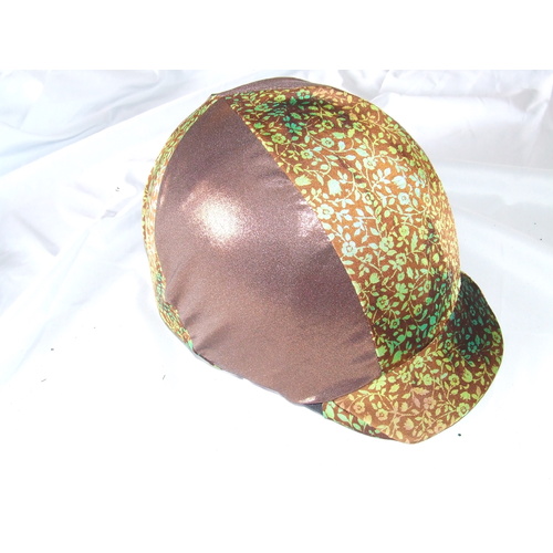 Ecotak Lycra Helmet Cover - copper flowers