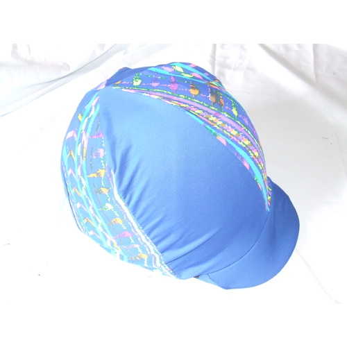 Ecotak Lycra Helmet Cover - Royal Blue patterned