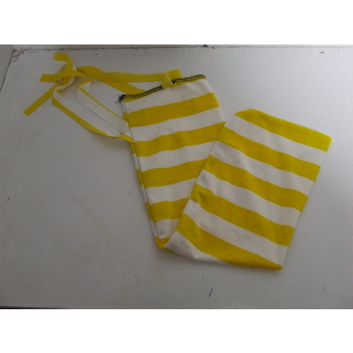 Ecotak Lycra Rugless Tail Bag - yellow & white stripe shetland