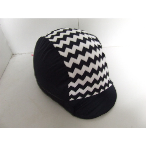 Ecotak Lycra Helmet Cover - black chevron pattern