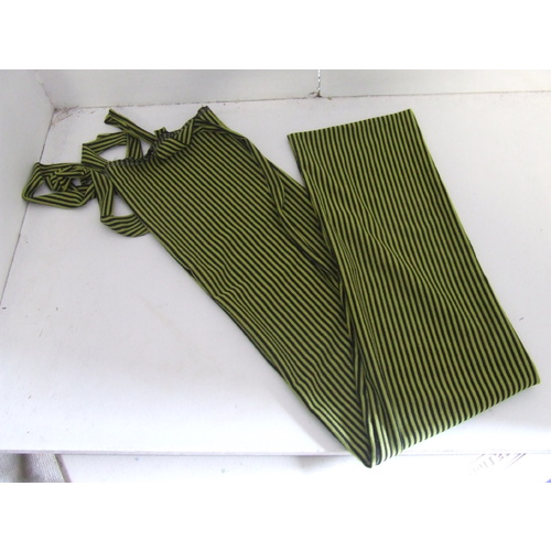 Ecotak Cotton Lycra Rugless Tail Bag - green black stripe - small pony