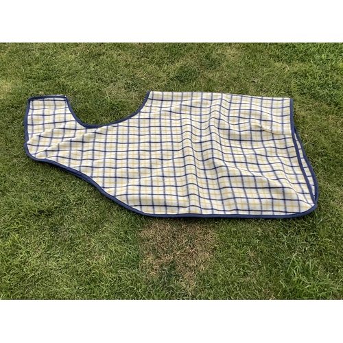 Ecotak Wool Cutaway Removable Quarter Sheet/exercise rug - yellow collar check [Size : Small]