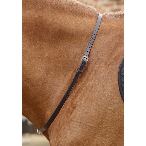 Premier Equine Altino Leather Neck Strap - Dark Brown