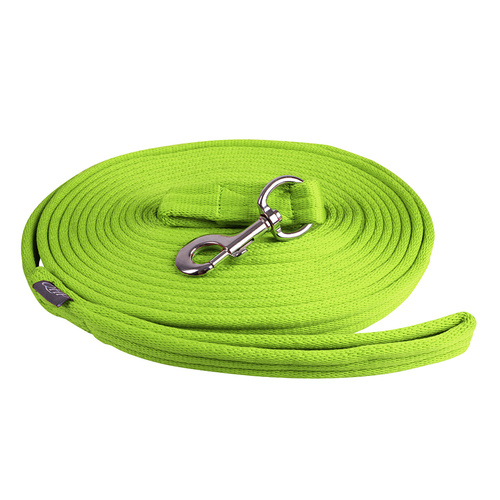 QHP Lunge Line Rein in Bag - Lime green