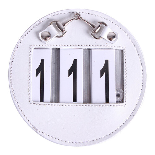 QHP Rickki bridle/saddle pad number holder - white/silver