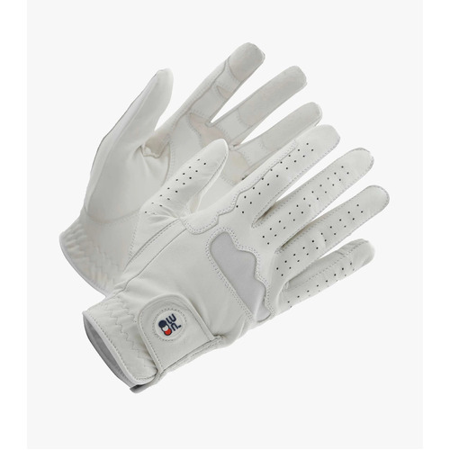 Premier Equine Ladies Mizar Leather Riding Gloves - White [Size : Medium ]