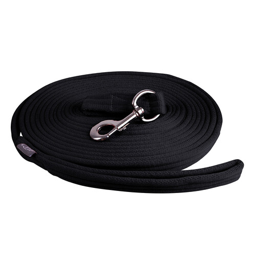 QHP Lunge Line Rein in Bag - Black