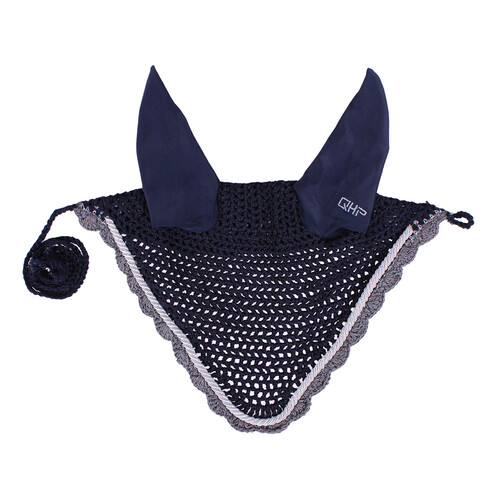 QHP Colour Ear Bonnet - Navy Pony Size