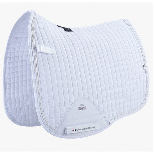 Premier Equine Close Contact Cotton European Dressage Saddle Pad - White