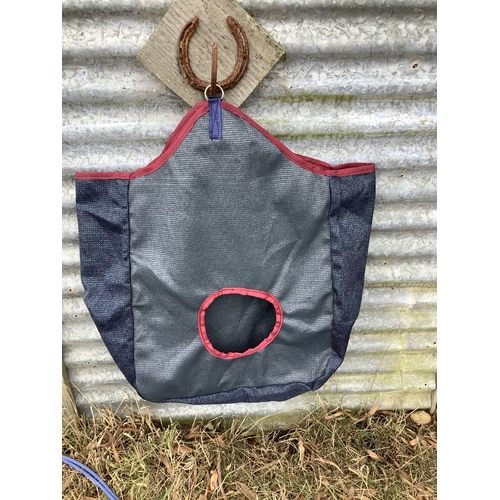 Ecotak PVC  Shademesh Hay Bag - grey, navy and red