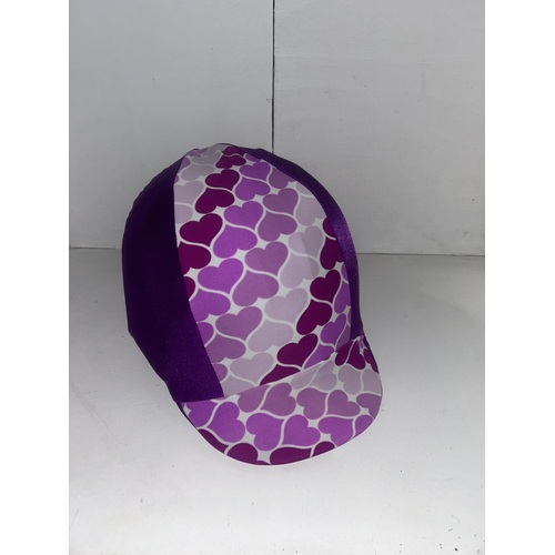 Ecotak Lycra Helmet Cover - Purple Hearts