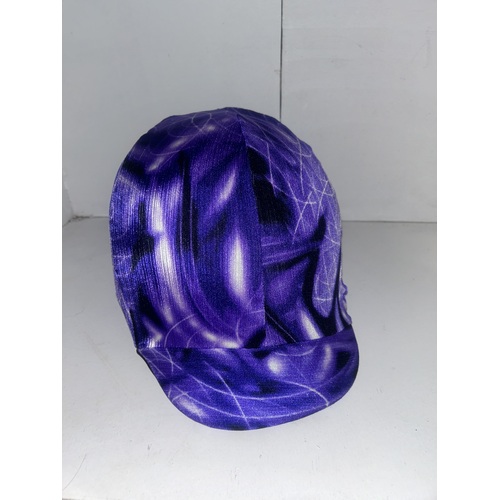 Ecotak Lycra Helmet Cover - Purple & Black Pattern