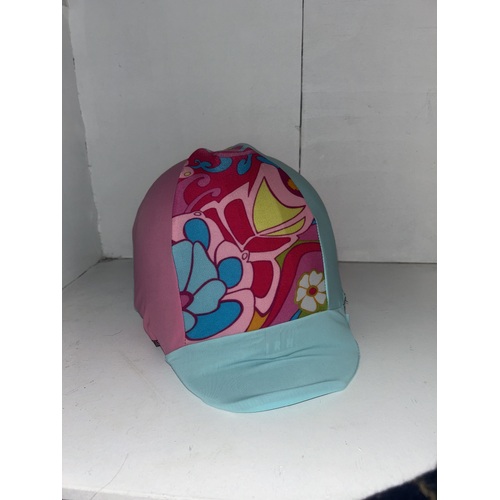 Ecotak Lycra Helmet Cover -  Pink & Blue  Pattern