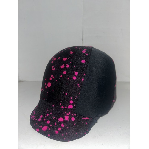 Ecotak Lycra Helmet Cover -  Pink & Black Splats
