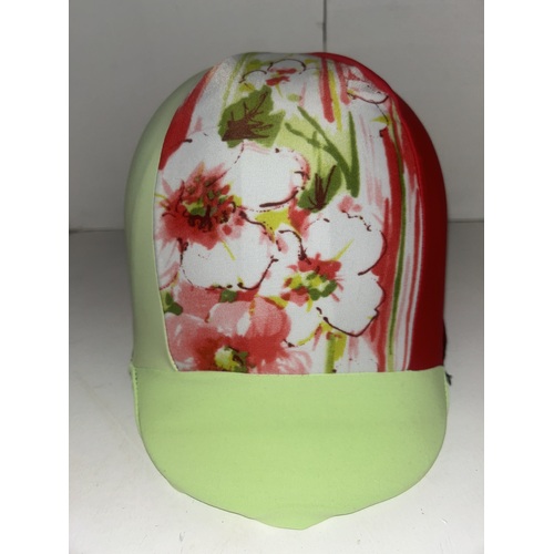 Ecotak Lycra Helmet Cover -  Green & Red Pattern