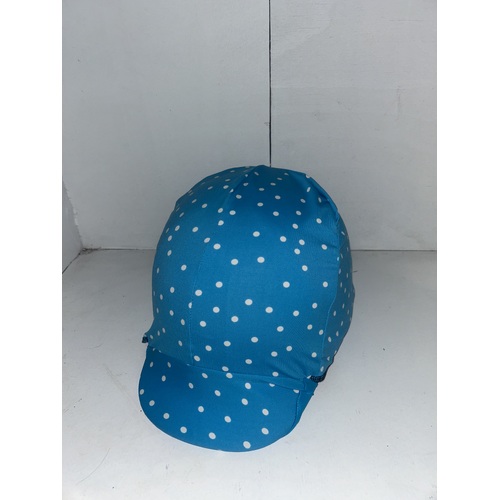 Ecotak Lycra Helmet Cover -  Aqua Polka Dots 