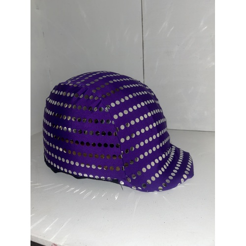 Ecotak Lycra Helmet Cover - Purple Mirror Sequins 