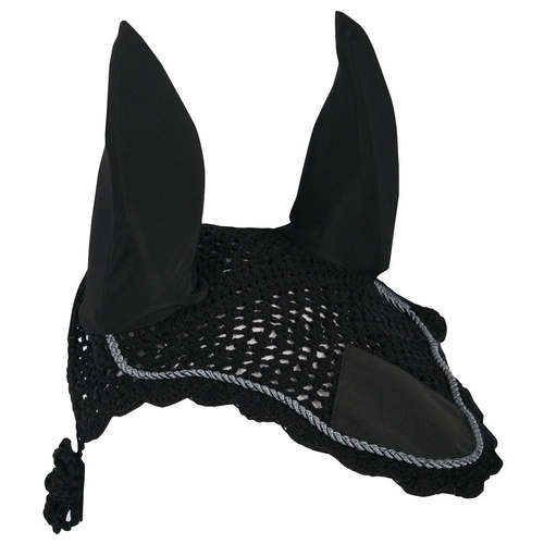 Harry's Horse Crochet Bonnet Ear Net - Black Full Size