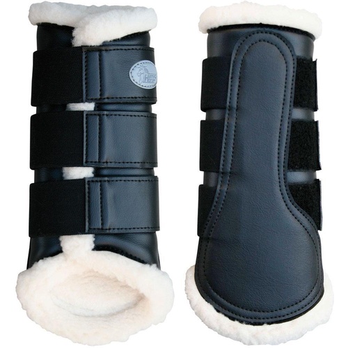 Flextrainer Horse Protection Boots with Fleece Lining. Black Medium