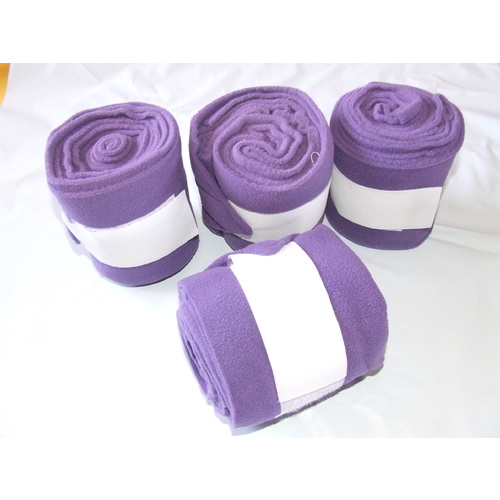 Purple Polar Fleece Bandages - Set of 4 in carry Bag
