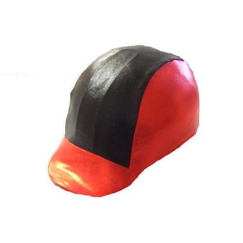 Ecotak lycra helmet cover - Red & black shimmer
