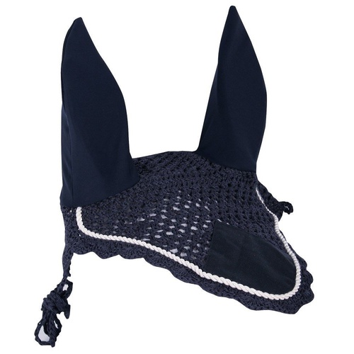 Harry's Horse Crochet Bonnet Ear Net - Navy Blue Full Size