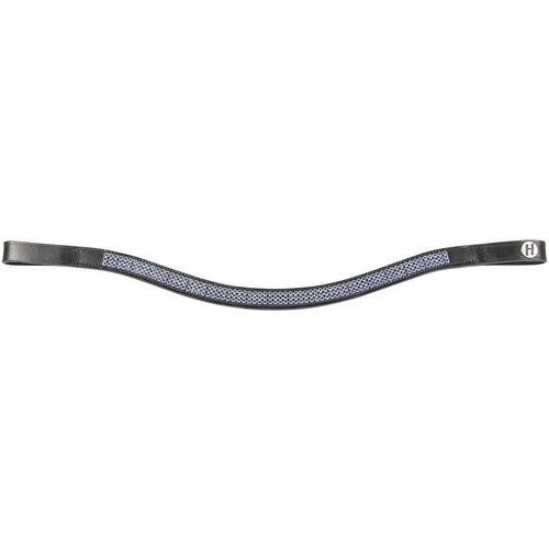 Harry's Horse RHA Black Leather Browband with Cobalt Blue Crystals - Full  Size