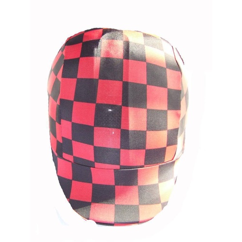 Ecotak lycra helmet cover - Red black check