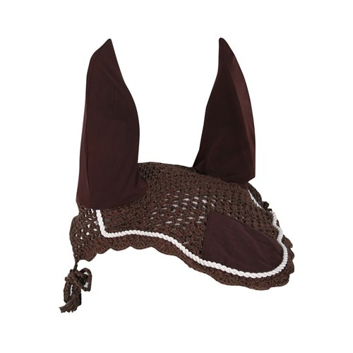 Harry's Horse Crochet Bonnet Ear Net - Brown Cob size