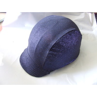 Ecotak Lycra Helmet Cover - black with metallic blue pin stripes