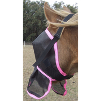 Ecotak Fly Mask/Veil with nose frill/skirt - Bright Pink