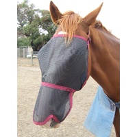 Ecotak Fly Mask/Veil with Contoured Nose Flap - Burgundy
